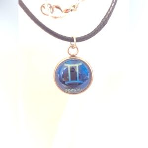 Corded hand made Gemini necklace lobster clasp